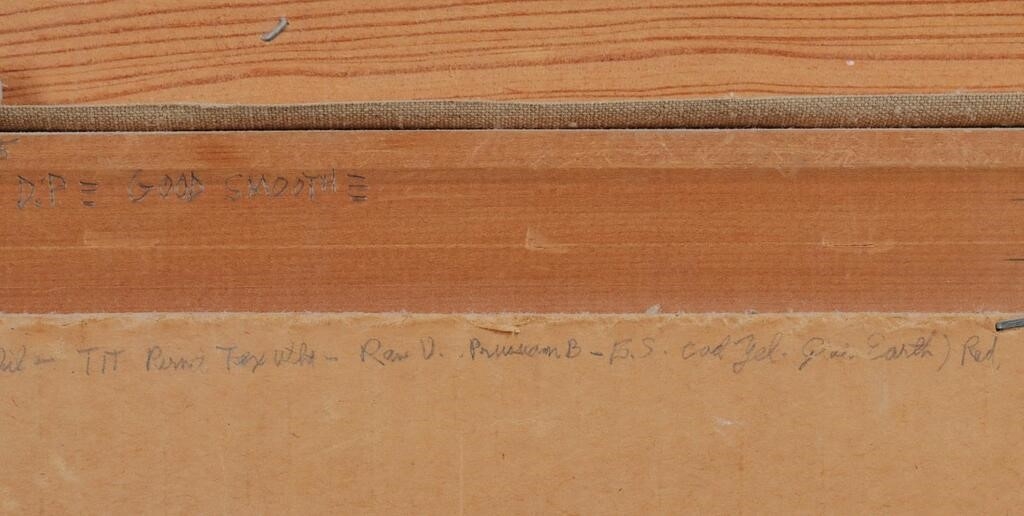 Artwork by Lennon Ray Bandel, 1906-2004). Song of Summer. Circa 1975. Clearly a Missouri subject, Made of Canvas