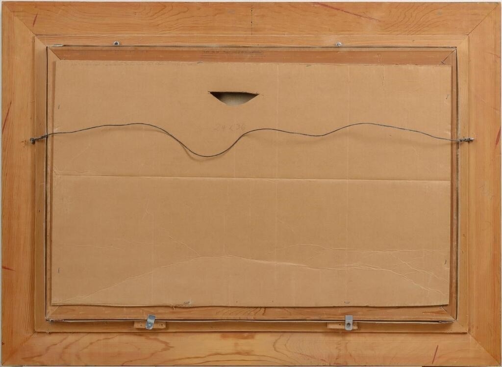 Artwork by Lennon Ray Bandel, 1906-2004). Song of Summer. Circa 1975. Clearly a Missouri subject, Made of Canvas