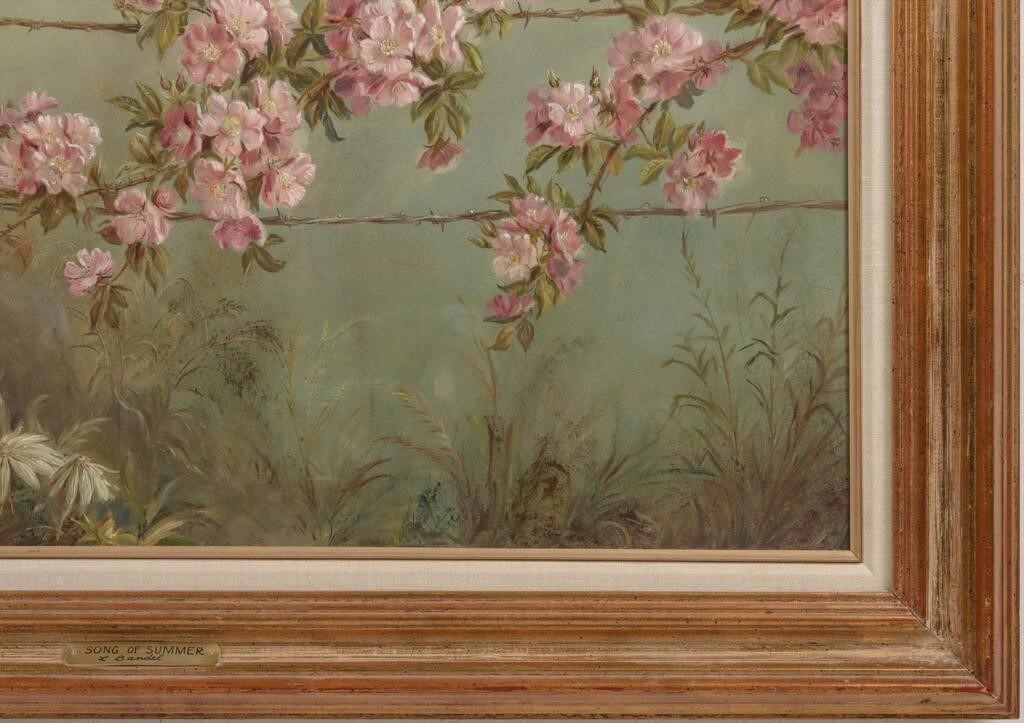 Artwork by Lennon Ray Bandel, 1906-2004). Song of Summer. Circa 1975. Clearly a Missouri subject, Made of Canvas