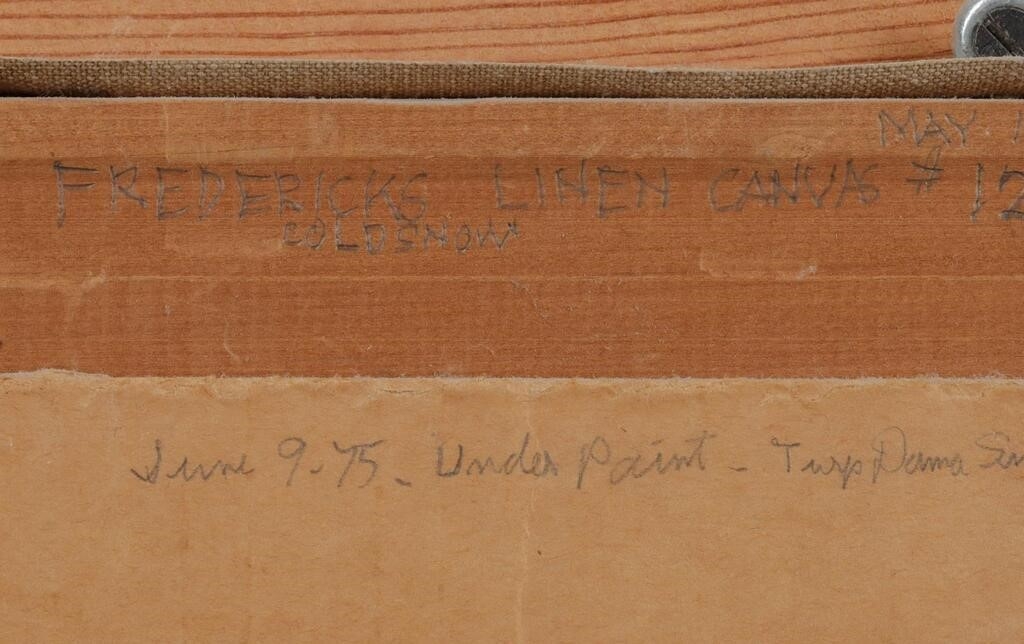 Artwork by Lennon Ray Bandel, 1906-2004). Song of Summer. Circa 1975. Clearly a Missouri subject, Made of Canvas