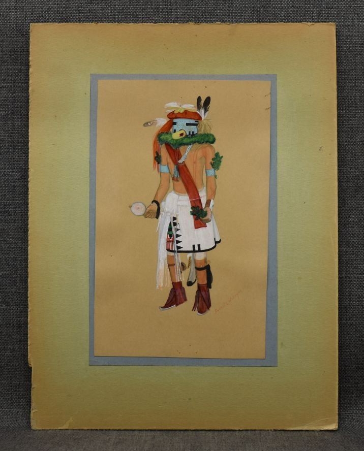 Artwork by Robert Quotskuyva, Hopi Indian, Made of Original on paper