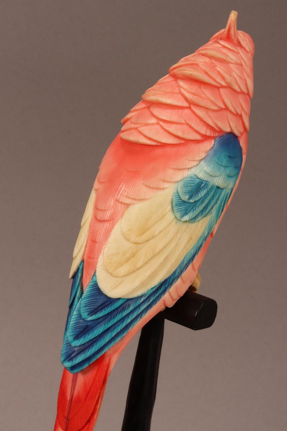 Japanese School | Lovely Japanese Carved Ivory Parrot | MutualArt