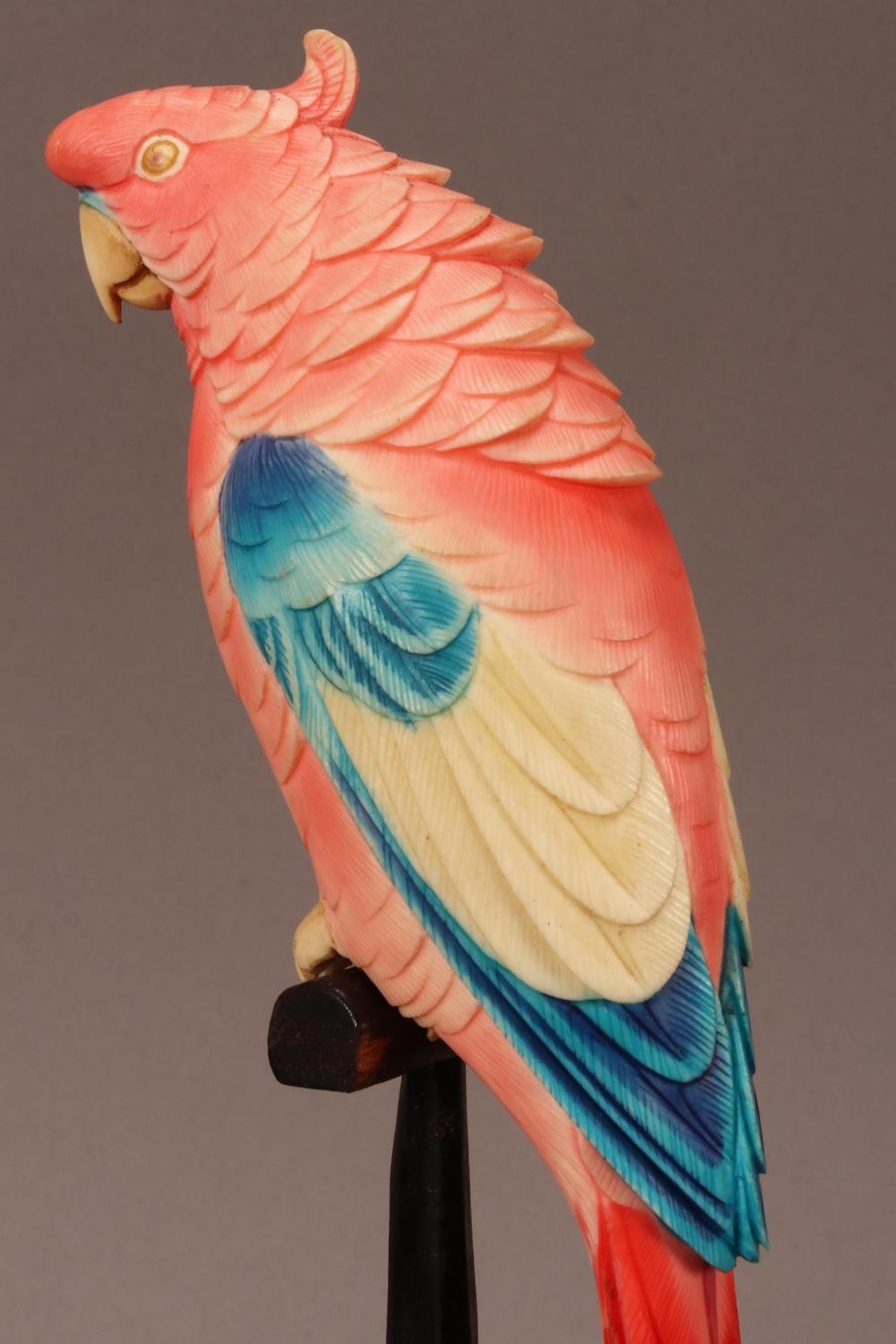 Japanese School | Lovely Japanese Carved Ivory Parrot | MutualArt