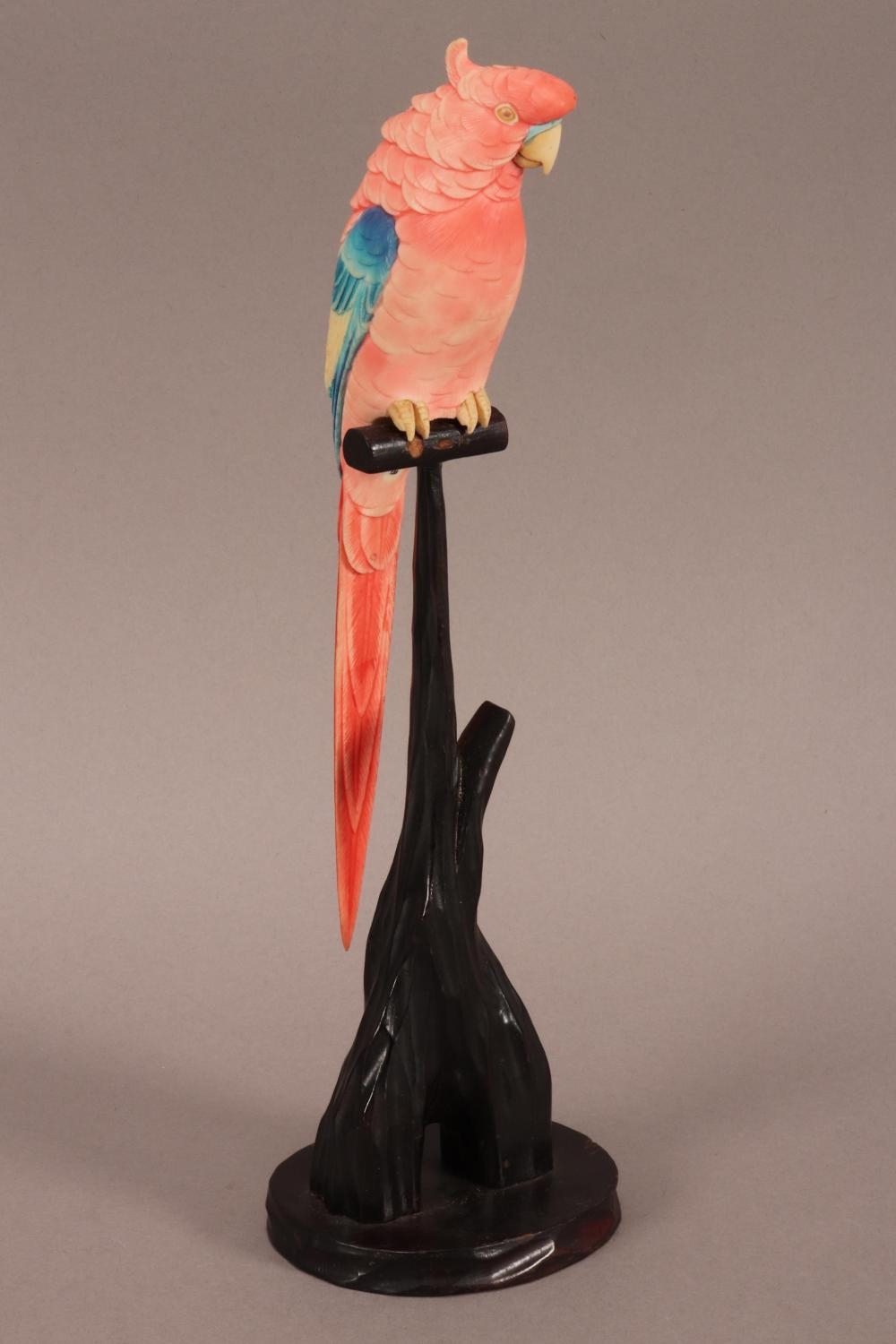 Japanese School | Lovely Japanese Carved Ivory Parrot | MutualArt