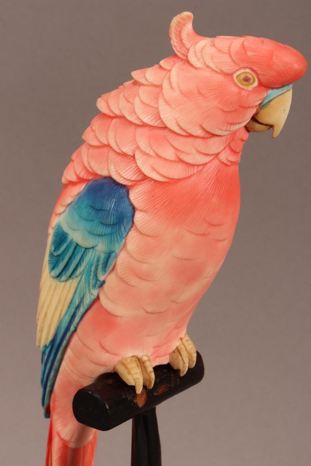 Japanese School | Lovely Japanese Carved Ivory Parrot | MutualArt