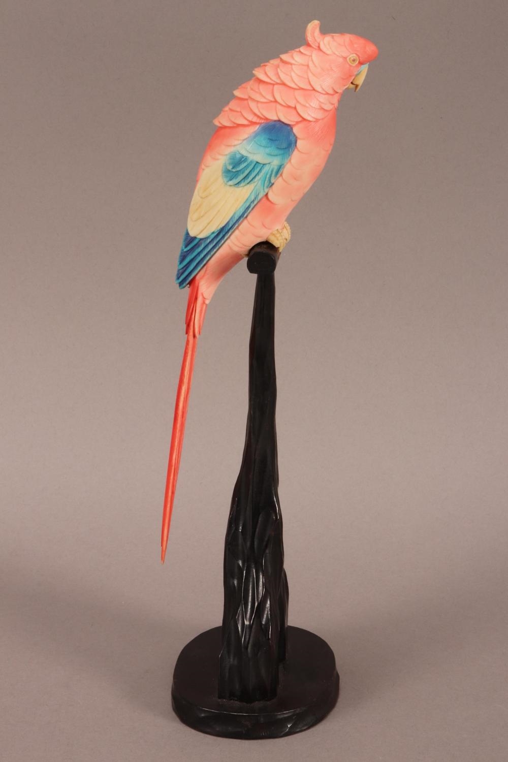 Japanese School | Lovely Japanese Carved Ivory Parrot | MutualArt