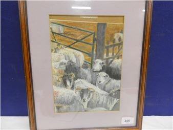 Sheep at Southern Farm - John Doggart