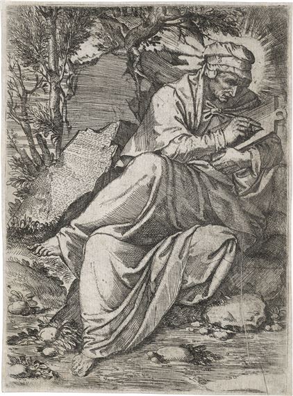Eine schreibende Sibylle by Battista dell'Angelo del Moro