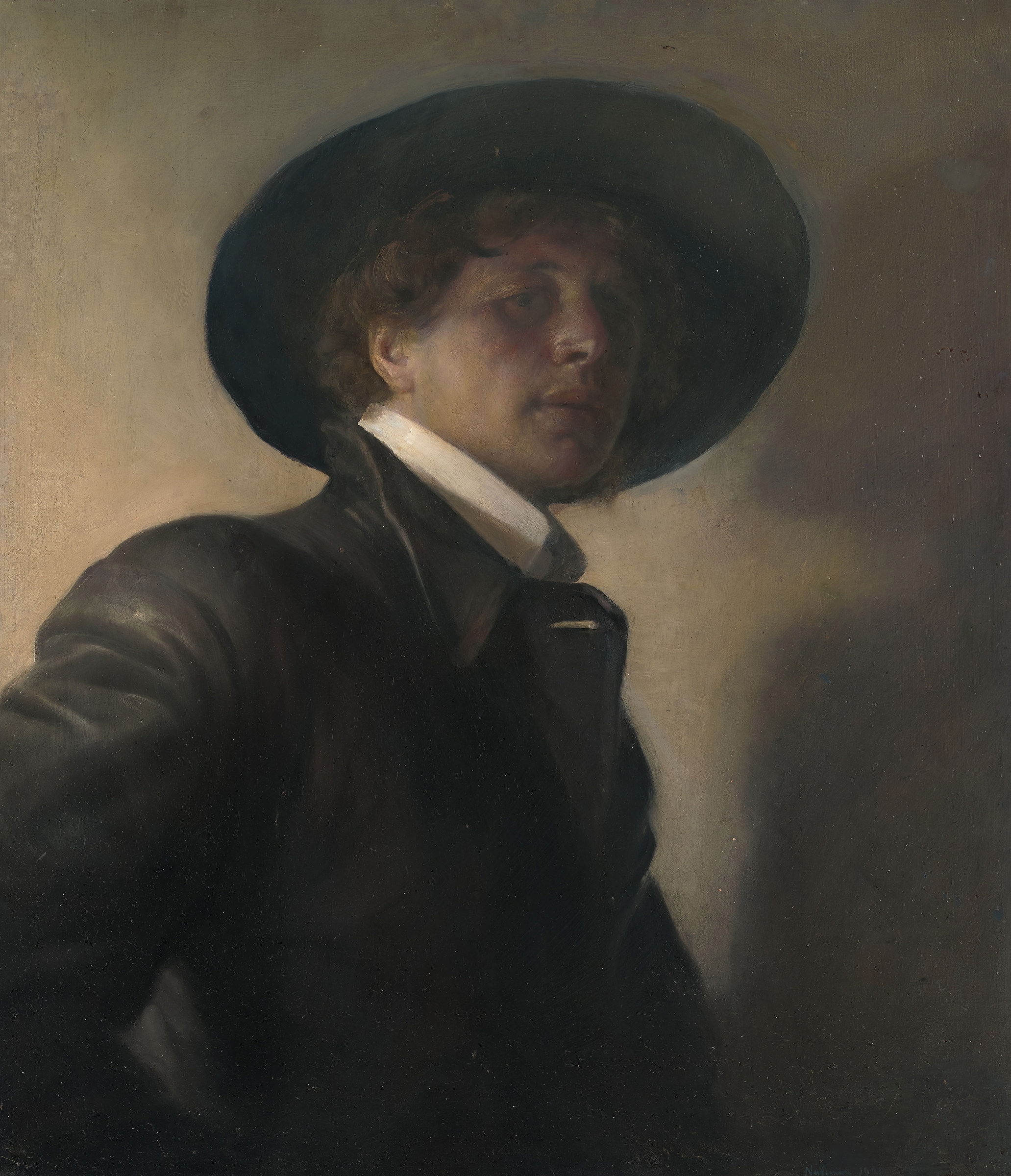 Odd Nerdrum | Selvportrett med hatt 1979 (1979) | MutualArt