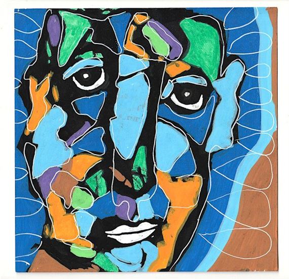 Visage / Technique mixte sur papier / Titré, signé et daté by Gérard Sendrey, 2012