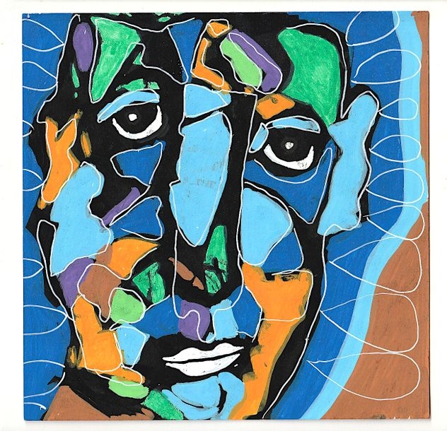 Artwork by Gérard Sendrey, Visage / Technique mixte sur papier / Titré, signé et daté, Made of Mixed media on paper