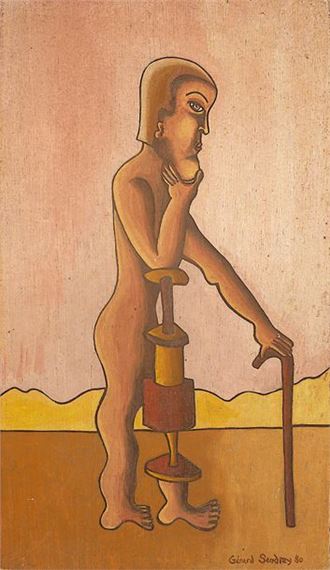 Sans titre / technique mixte sur panneau bois / Signé et daté by Gérard Sendrey, 1980