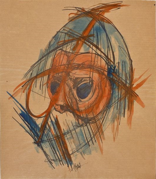 Œuvre D'art Urbain OPOIL – Composition Mixte Sur Papier, Signée, 60x42cm, Avec KAWS, OBEY, MIST...