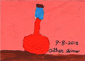 Sans titre / Technique mixte sur papier / Signé et daté - Arthur Simo