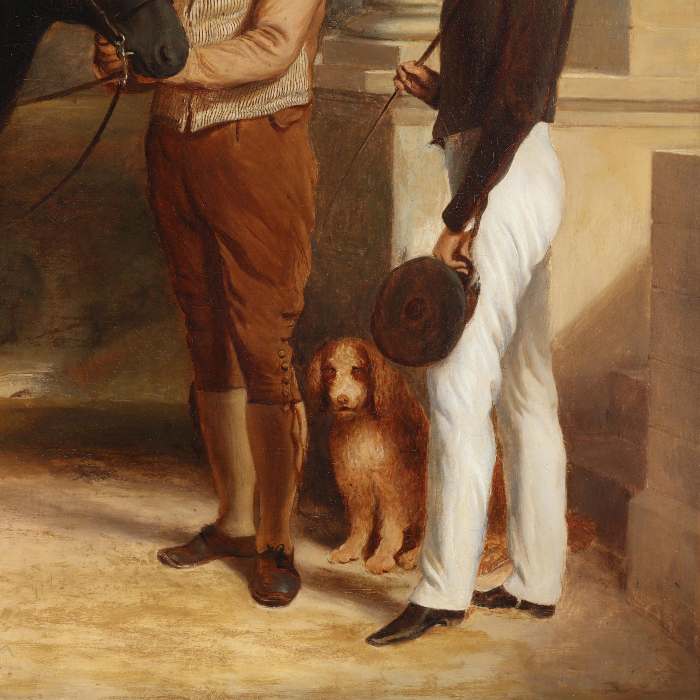Robert Frain | Portrait of a Boy with his Pony, a Groom and a Spaniel ...