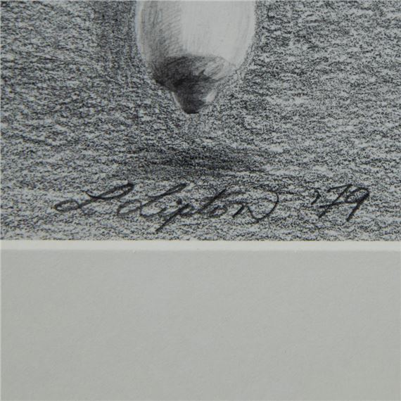 Laurie Lipton pencil drawing on paper The two greying half