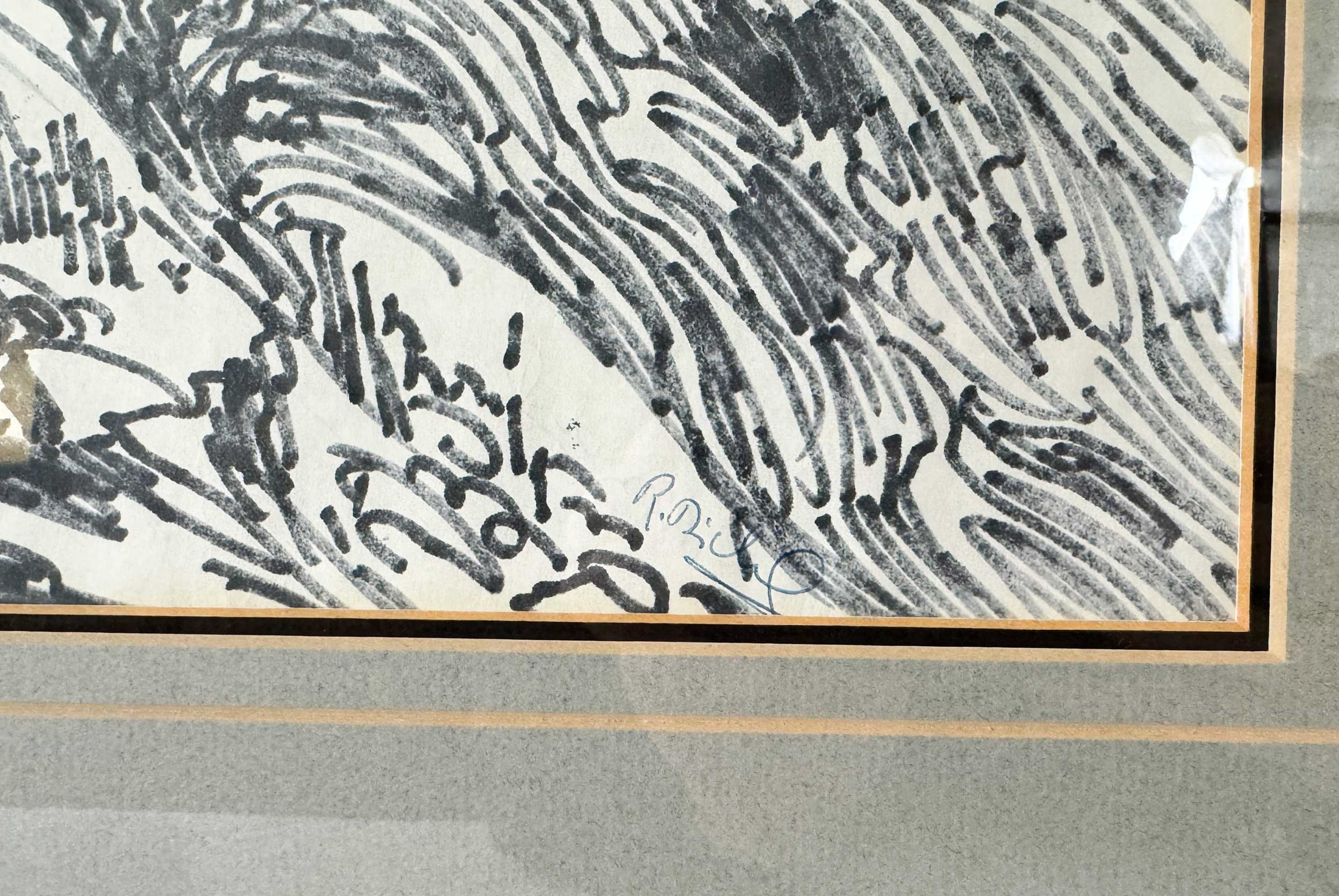 René Richard | Richard, René - Paysage en lignes noires | MutualArt