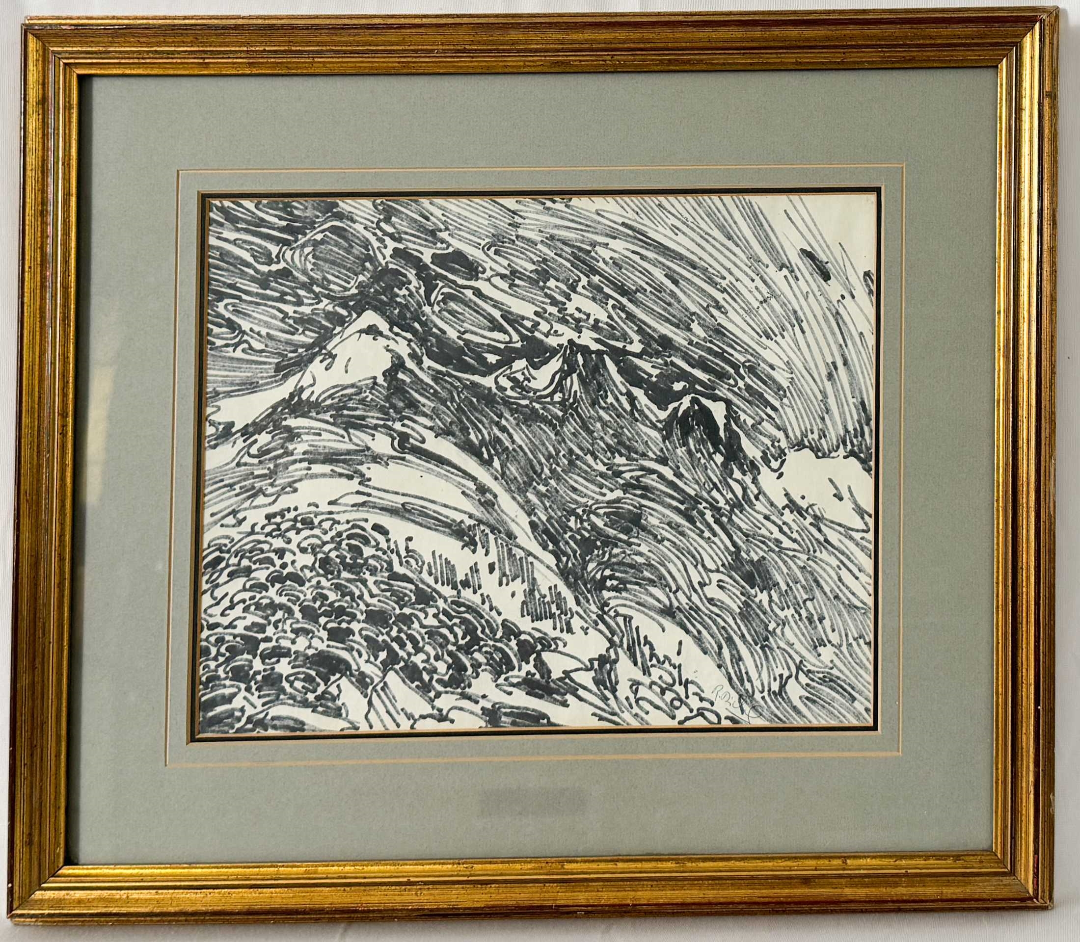 René Richard | Richard, René - Paysage en lignes noires | MutualArt