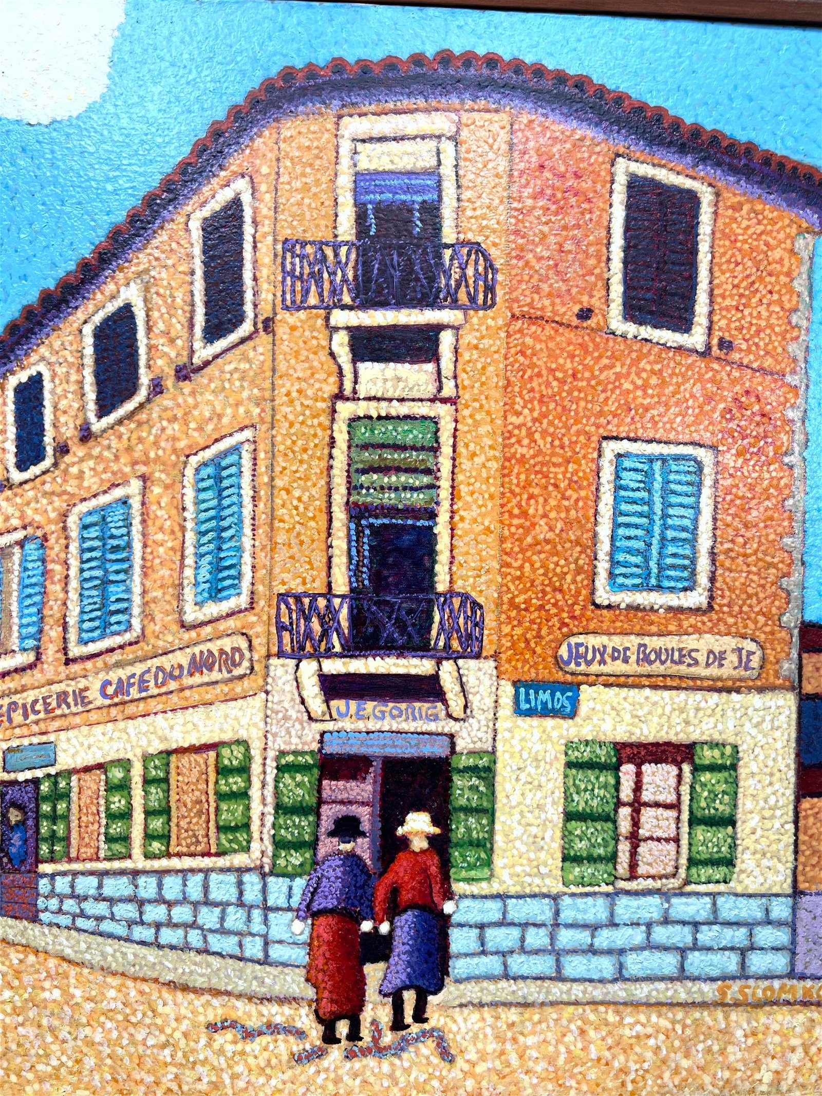 Artwork by Stephen Slomko, Stephen W. Slomko (American 1929-2013) Oil painting on canvas in original frame. (Folk art French, Made of Oil painting on canvas