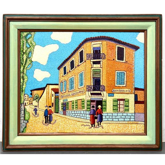 Stephen W. Slomko (American 1929-2013) Oil painting on canvas in original frame. (Folk art French by Stephen Slomko, June 18