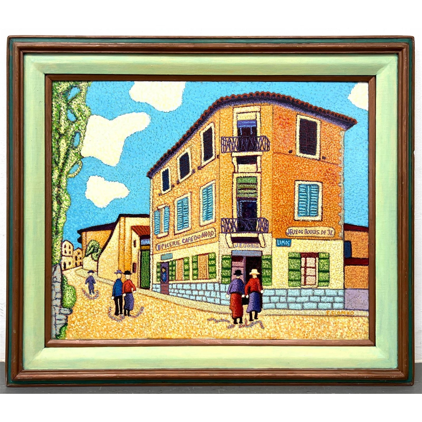 Artwork by Stephen Slomko, Stephen W. Slomko (American 1929-2013) Oil painting on canvas in original frame. (Folk art French, Made of Oil painting on canvas