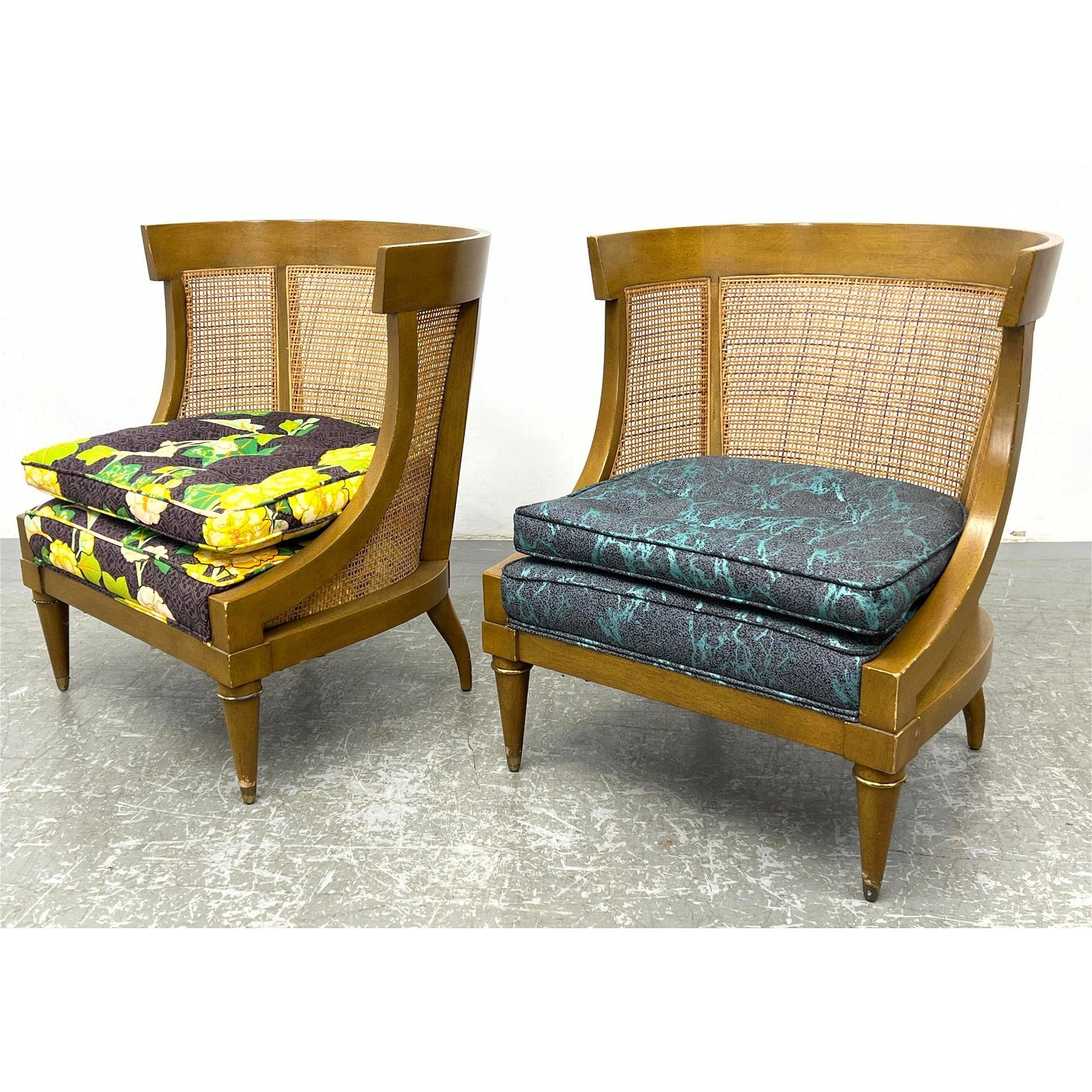 Tomlinson Pair Tomlinson Style Cane and Wood Lounge Chairs (18