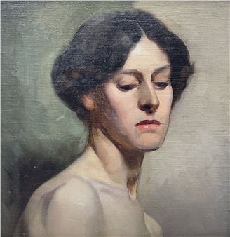 John Singer Sargent | Head and Shoulders Portrait of a Nude Youth