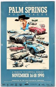 1990 Palm Springs Road Races Shelby Tribute Poster - Dennis Simon