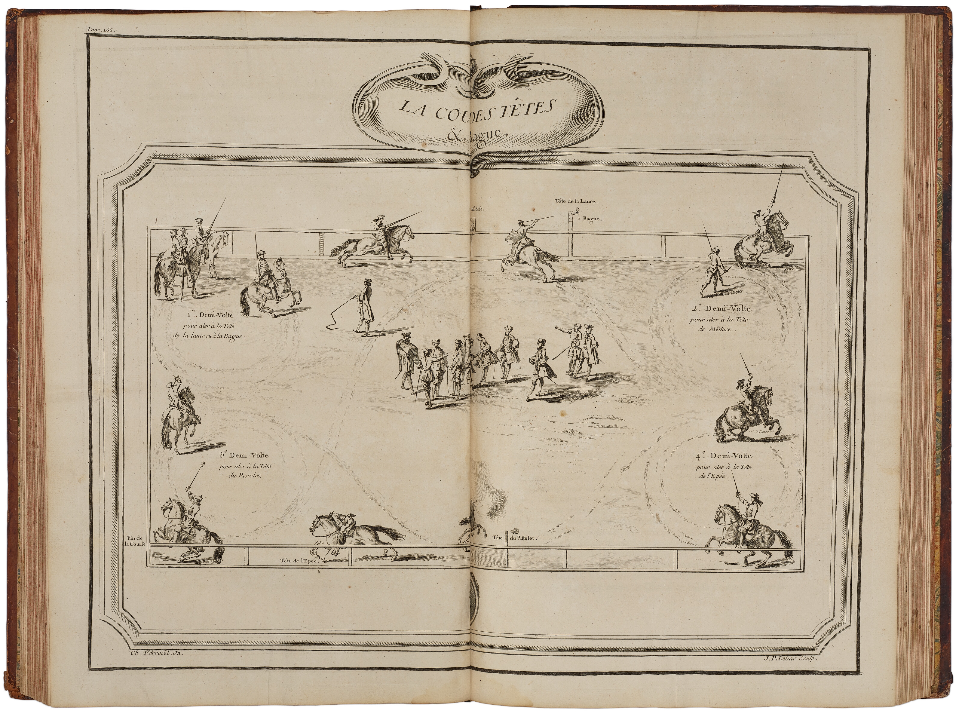 Artwork by François Robichon de la Guérinière, Ecole de cavalerie contenant la connoissance, l'instruction et la conservation du cheval, Made of engraved illustrations