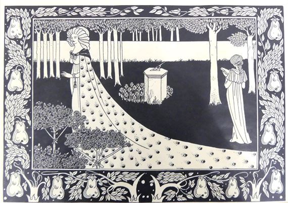The Mysterious Rose Garden - Aubrey Beardsley - Framed art Print main image 1