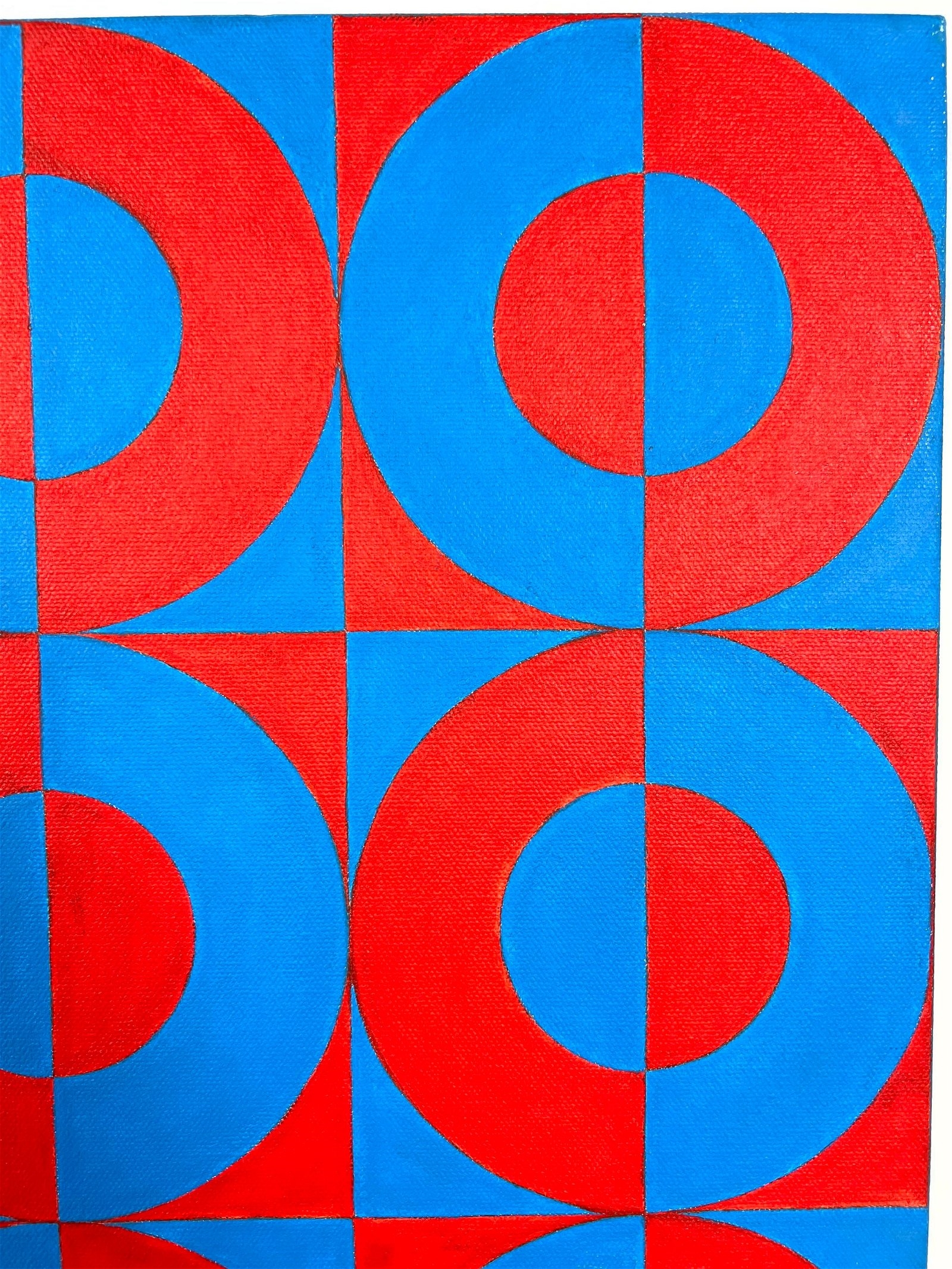 Tim Ray Fisher | TIM RAY FISHER Signed Op Art Painting. Modernist Red ...