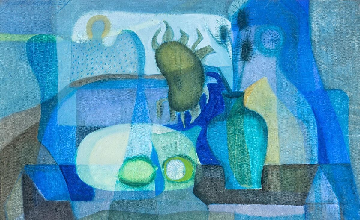 Artwork by Ágnes Garabuczy, Asztali csendélet, Made of oil on canvas