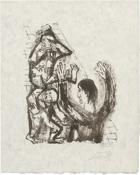 Die Heilung zweier Besessener by Otto Dix, 1960