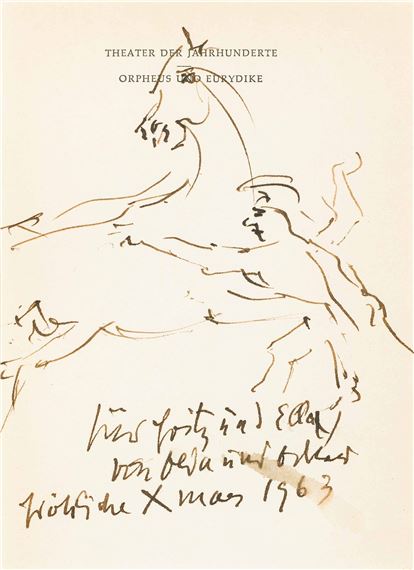 Autograph by Oskar Kokoschka, 1963