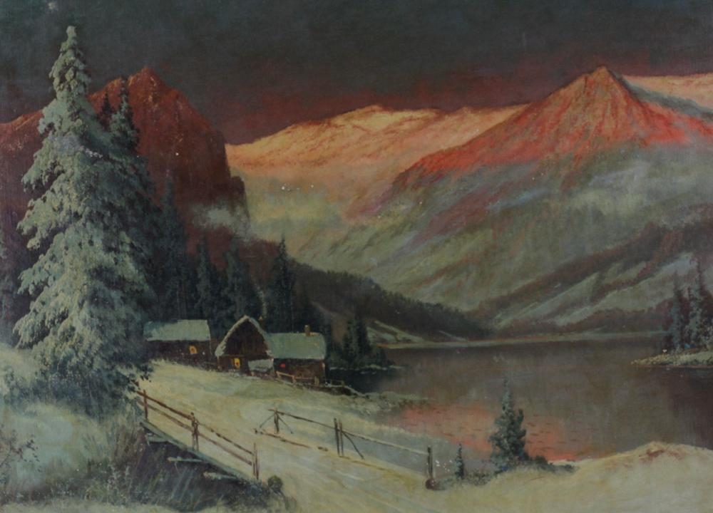Artwork by G. Roger, G. Roger, Winter Snow in the Mountains, Made of oil on canvas