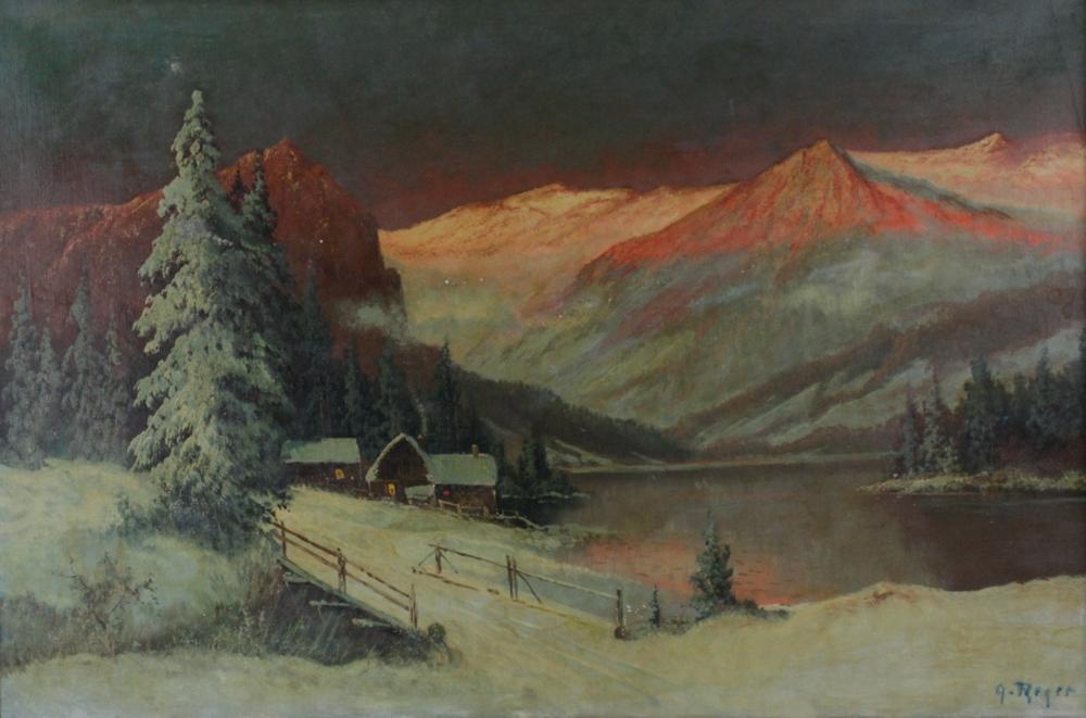 Artwork by G. Roger, G. Roger, Winter Snow in the Mountains, Made of oil on canvas