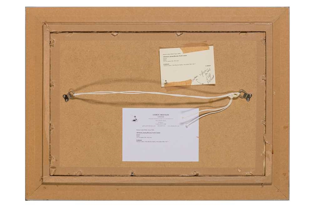 Artwork by Patrick Cullen, 
Allotment Spring Blossom North London
signed 'P.Cullen' (verso)

, Made of pastel