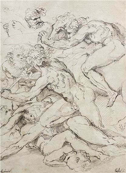 Scène de combat, d’après Raphaël. by Johann Gottlieb Prestel