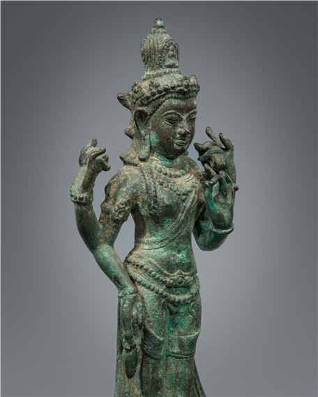 A BRONZE FIGURE OF AVALOKITESHVARA, SOUTH THAILAND, 8TH by Thai School, 8th Century