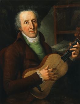 Portrait of a gentleman playing a guitar - Joseph Willibrord Mähler