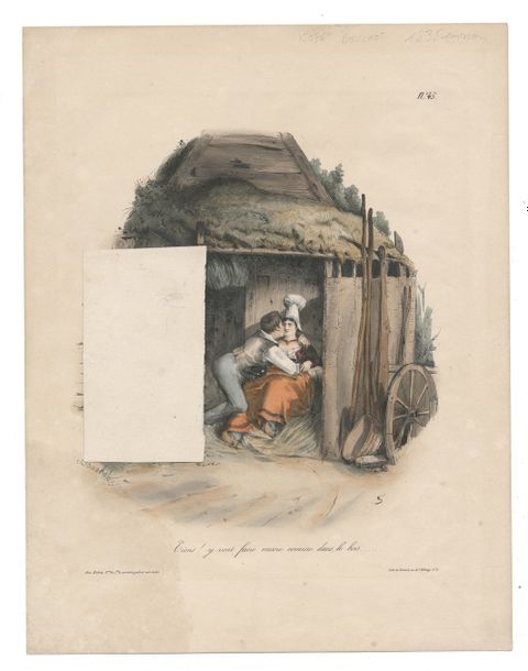 Artwork by Henri Bouchot, DOORS & WINDOWS & MISCELLANEOUS. Henry BOUCHOT. Tiens... y vont faire comme dans les bois, Made of bois