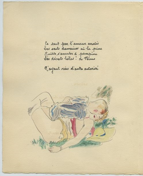 Artwork by Raymond Radiguet, Raymond RADIGUET. ROJAN, in the spirit of. Vers libres, par ? Aux dépens d'un amateur pour le profit de quelques autres, Made of Arches vellum