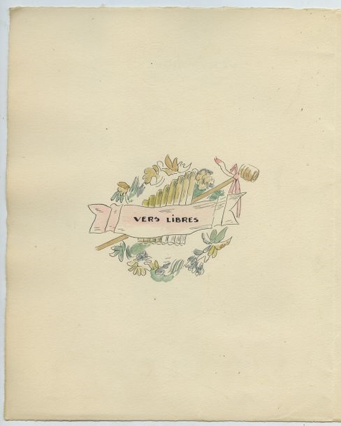 Artwork by Raymond Radiguet, Raymond RADIGUET. ROJAN, in the spirit of. Vers libres, par ? Aux dépens d'un amateur pour le profit de quelques autres, Made of Arches vellum