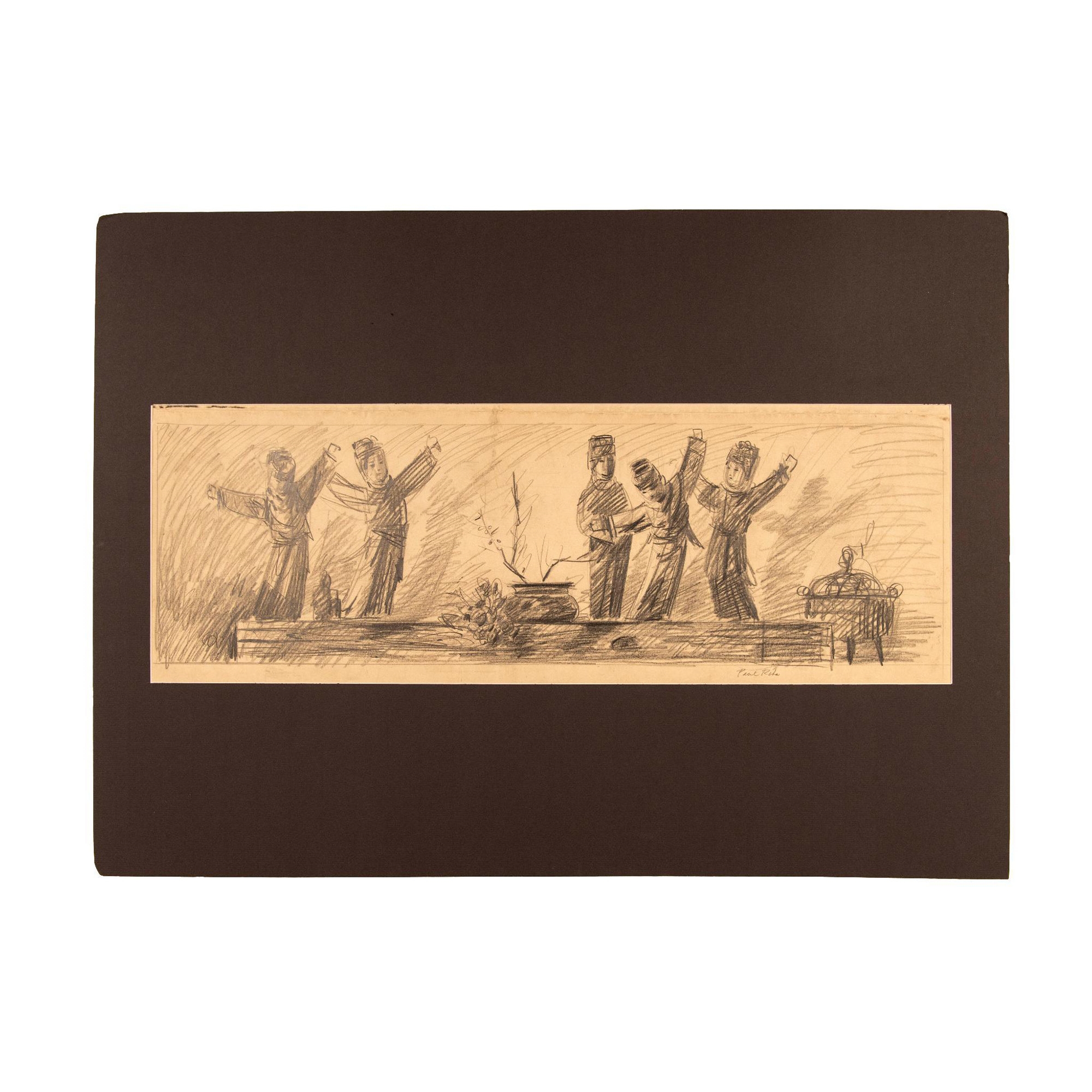 Paul Riba | Paul Riba, Large Original Graphite Drawing on Paper, Signed ...