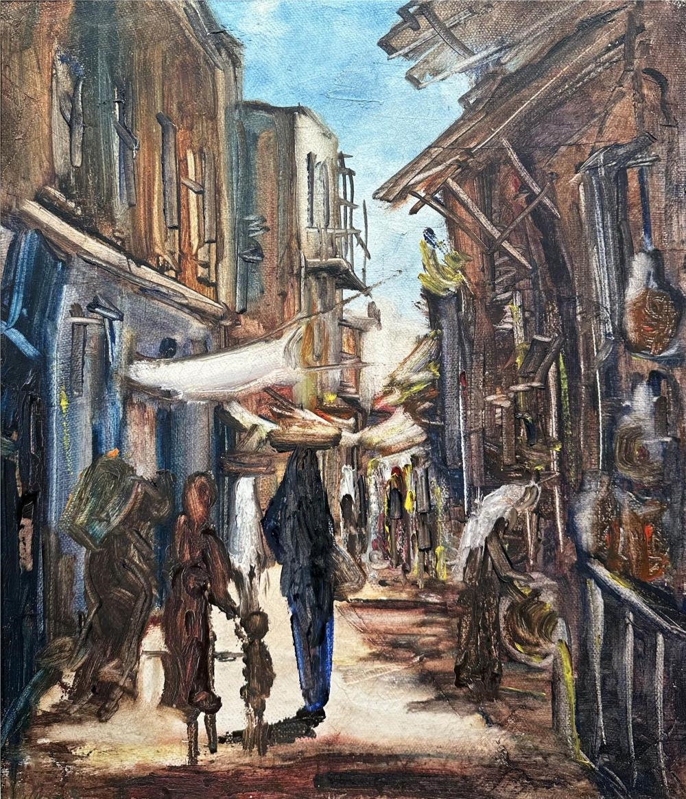 Zvi Raphaeli | Jerusalem market scene | MutualArt