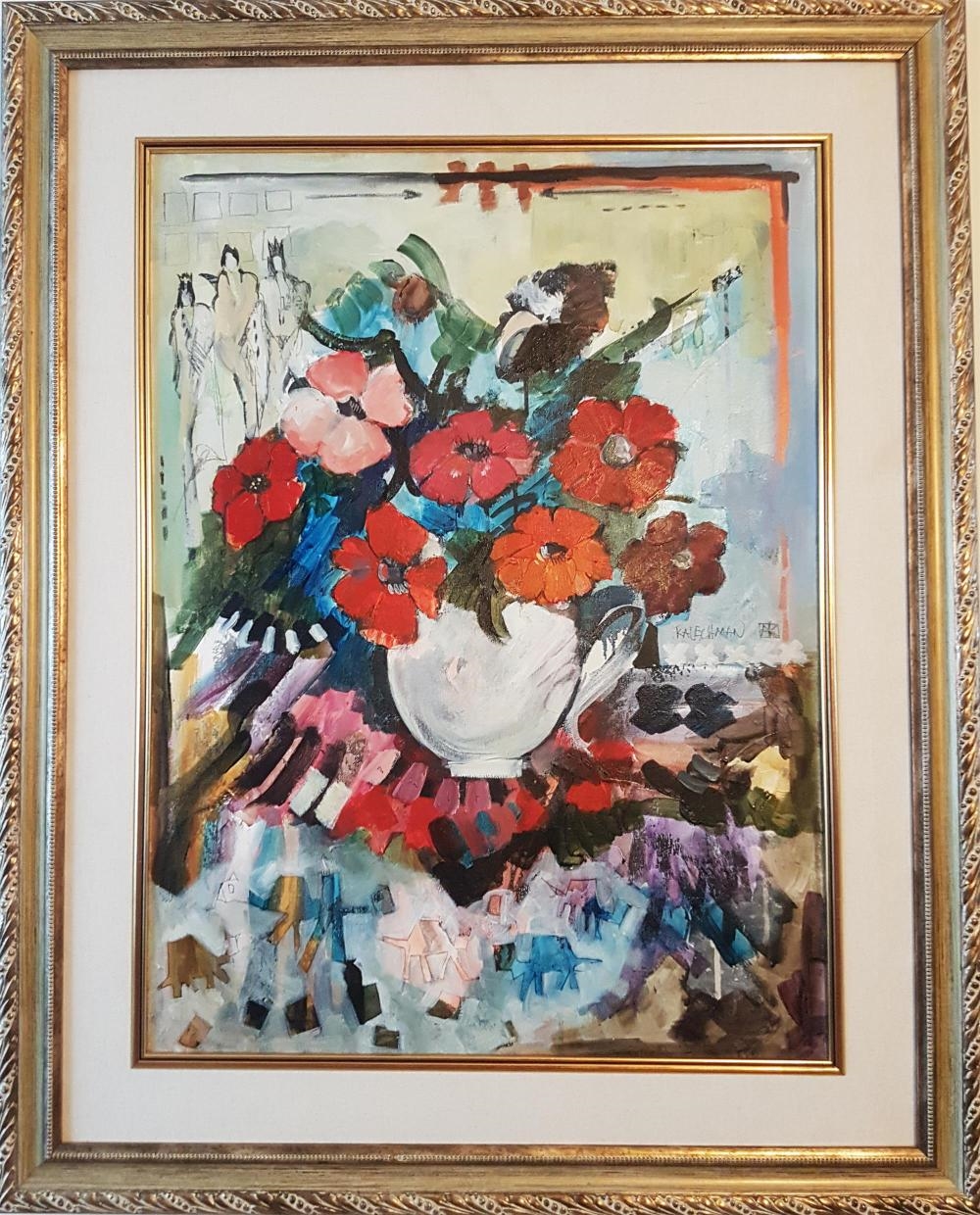 Artwork by Irit Kalechman, Vase of flowers, Made of oil on canvas