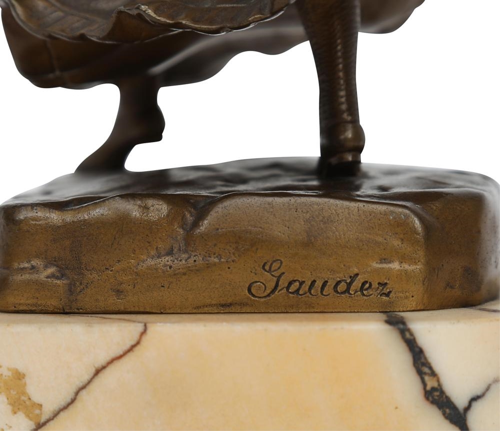Artwork by Adrien Etienne Gaudez, A finely detailed bronze figure depicting the Spanish dancer supported on a marble base, Made of bronze