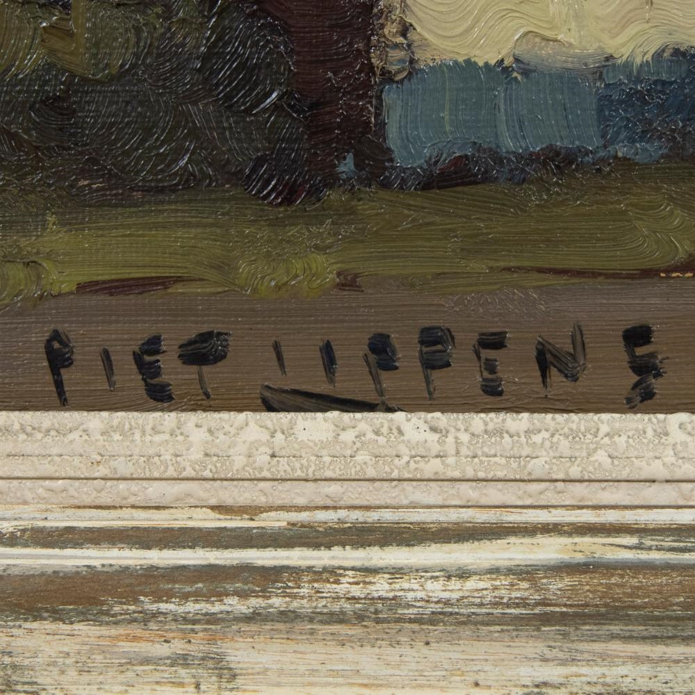 Artwork by Piet Lippens, Piet LIPPENS (1890-1981), oil on panel Water tower for steam locomotives St Pietersstation, signed, Made of oil on panel