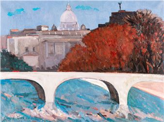 Veduta di Roma con Castel Sant'Angelo e San Pietro - Beppe Guzzi