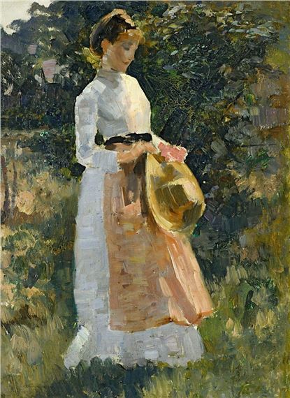 Mädchen im Garten by Ludwig von Hofmann